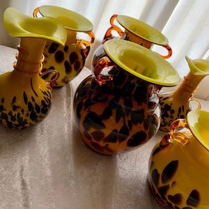Neon cheetah print vases